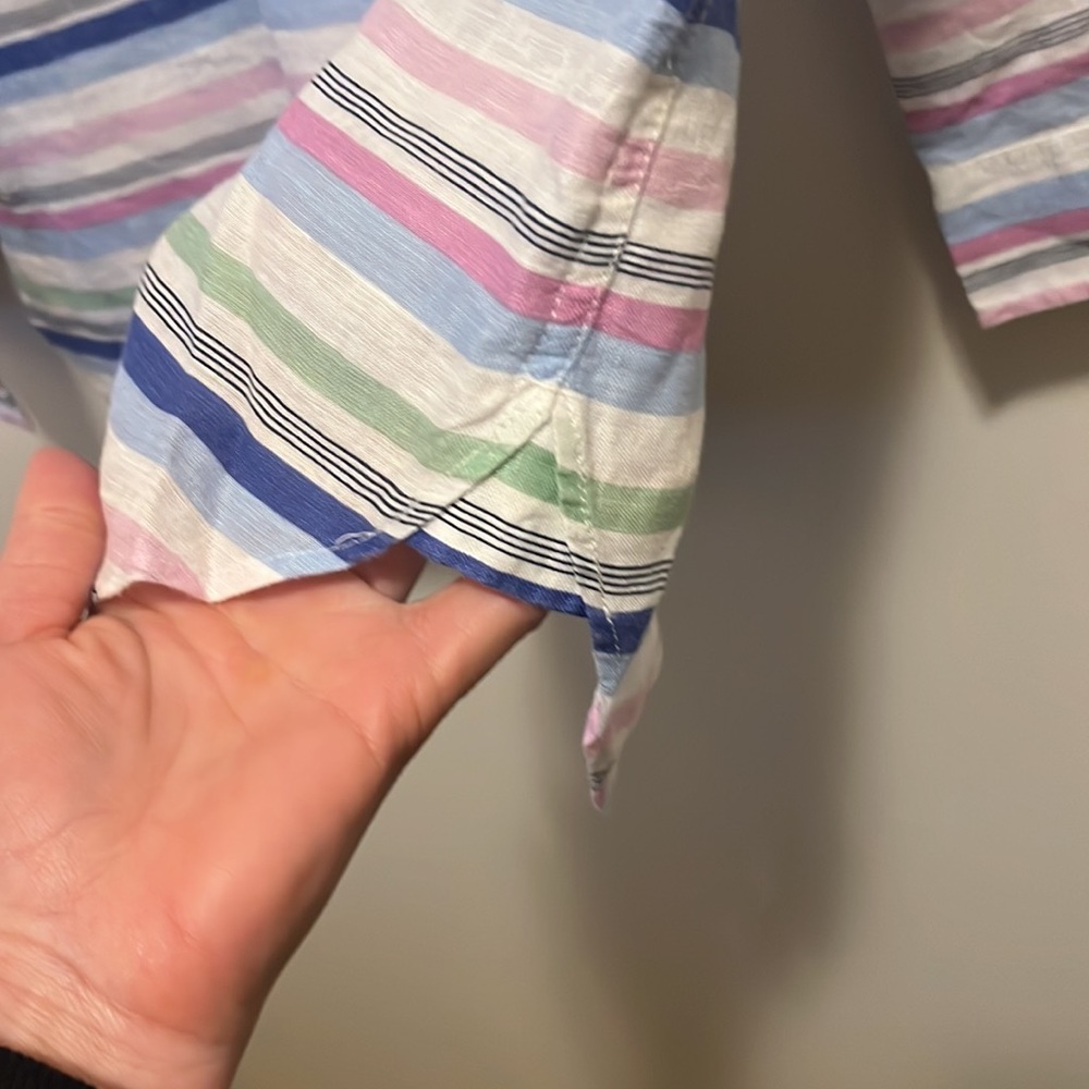 Talbots Top Pullover Pink & Blue striped Size Medium - Picture 8 of 8